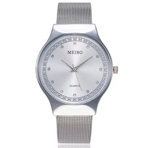 Women's fashion stainless steel mesh quartz  watch